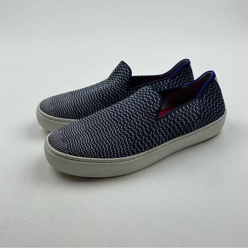Rothy’s Maritime Gradient Sneakers Shoes Slip On Navy Red White Womens Size 7.5
